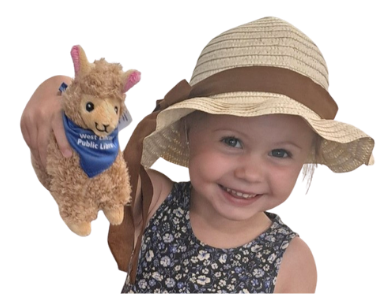 litte girl holding Llaverne stuffy